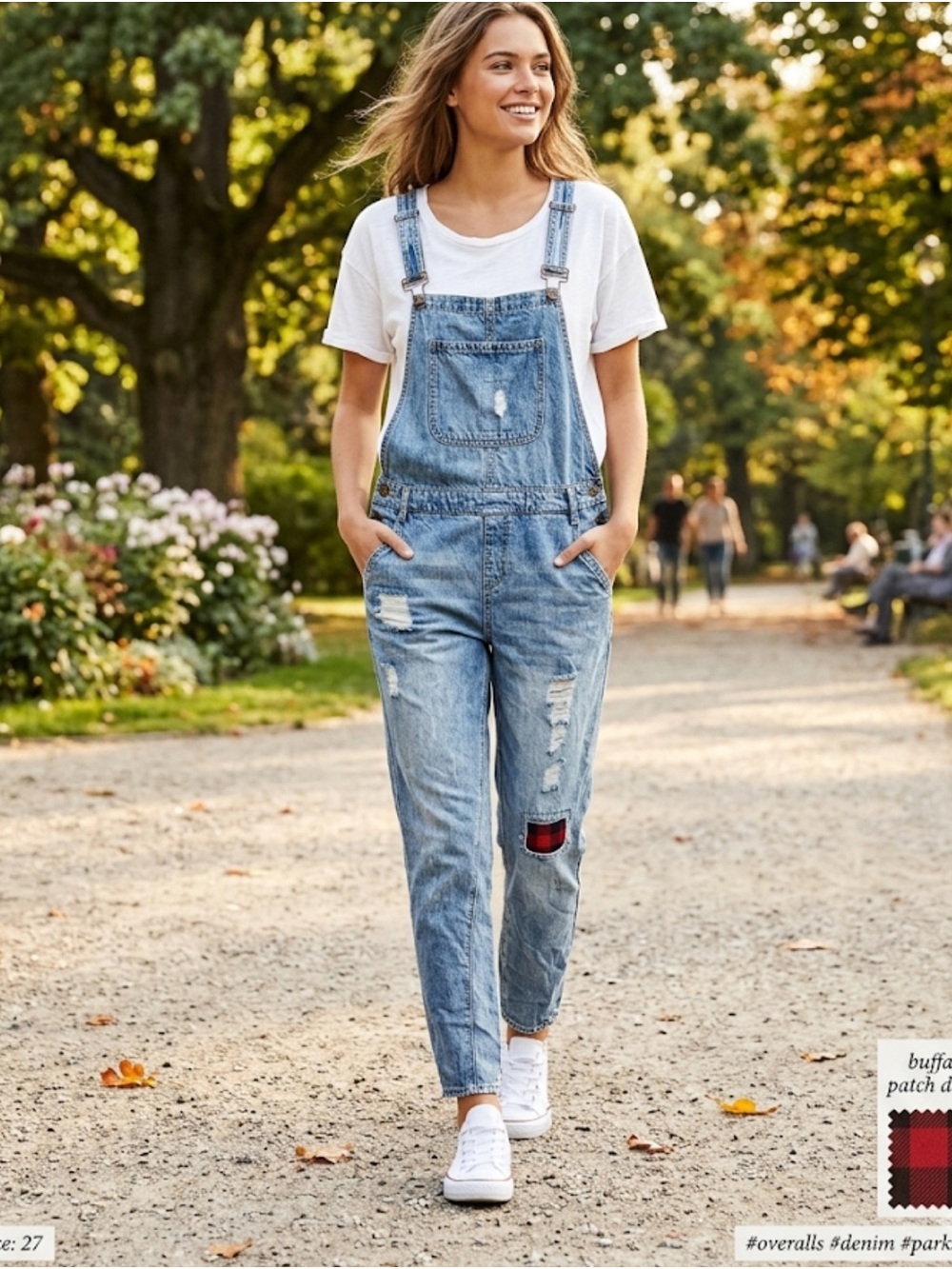 Light Blue Distressed Denim Overalls